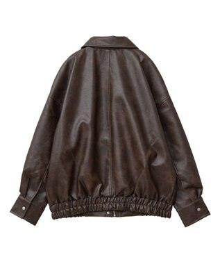 Green Parks ・ＥＬＥＮＣＡＲＥ　ＤＵＥ　合皮ステンカラーブルゾ Brown