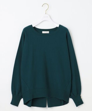 ANY SIS 【CICA加工・選べる9色展開】クルーネックバックスリット ニット 緑
