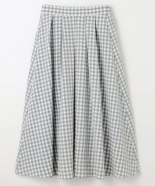 ANY 【ウエストゴム】ギンガムフレアスカート グリーンギンガム