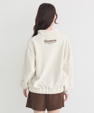 earth music&ecology Ｃｈａｍｐｉｏｎ×ｅｍａｅハーフジップハートスウェット Oatmeal