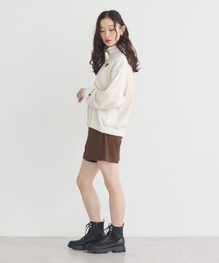 earth music&ecology Ｃｈａｍｐｉｏｎ×ｅｍａｅハーフジップハートスウェット Oatmeal