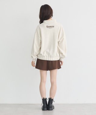 earth music&ecology Ｃｈａｍｐｉｏｎ×ｅｍａｅハーフジップハートスウェット Oatmeal