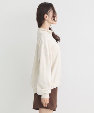 earth music&ecology Ｃｈａｍｐｉｏｎ×ｅｍａｅハーフジップハートスウェット Oatmeal