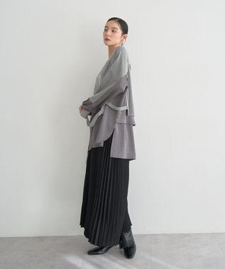 YECCA VECCA サテンプリーツスカート Black