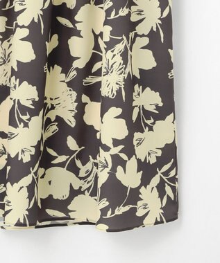 自由区 バイカラーフラワープリント ワンピース グレー×イエロー