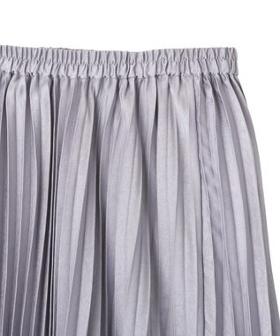 YECCA VECCA サテンプリーツスカート Grayish Blue