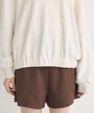 earth music&ecology Ｃｈａｍｐｉｏｎ×ｅｍａｅハーフジップハートスウェット Oatmeal