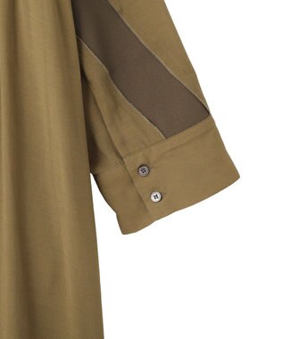 YECCA VECCA リブMIXシアーオーバーシャツ Dark Beige