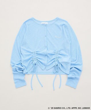 Green Parks チャーミーキティ／フロントギャザーシアーカーディガン Light Blue
