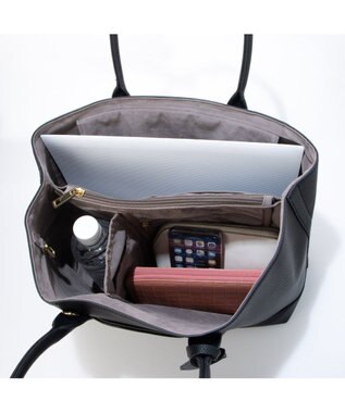 UNBILLION cachecache ショルダー付きパーテーション合成皮革トートL ブラック