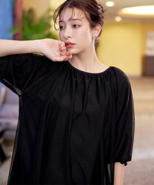Tiaclasse 【洗える】チュールボリュームチュニック ブラック