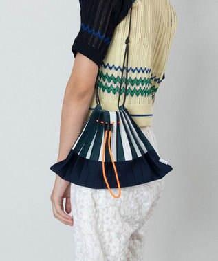 TRICOTE プリーツストライプミニバッグ 39NAVY