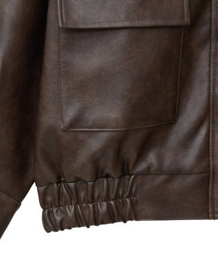 Green Parks ・ＥＬＥＮＣＡＲＥ　ＤＵＥ　合皮ステンカラーブルゾ Brown