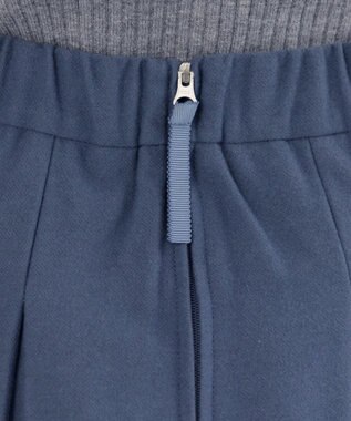 Tiaclasse 大人上品なウール調タックフレアスカート ブルー