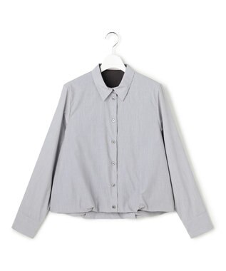 ICB L 【洗える】レイヤードシャーティング ブラックストライプ系