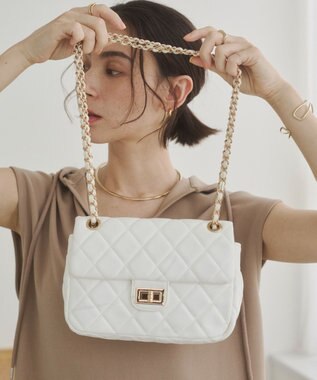 WEGO 【ANGIE VINTAGE】キルティングショルダーBAG ホワイト