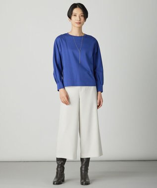 J.PRESS LADIES ポンチ ボートネック カットソー ブルー系