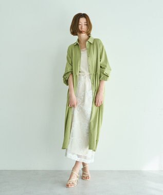 YECCA VECCA UVカット2way袖バルーンワンピース Lime Green