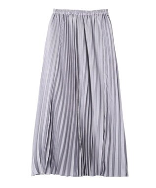 YECCA VECCA サテンプリーツスカート Grayish Blue
