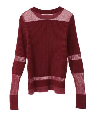 CRAFT STANDARD BOUTIQUE シアーニット長袖プルオーバー Bordeaux