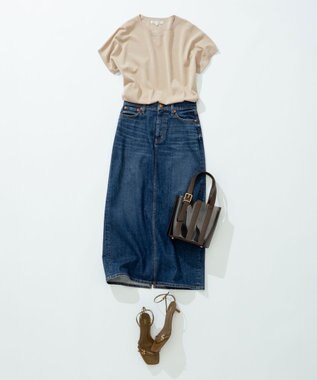 23区 【Oggi3月号掲載/新色追加/洗える】23区DENIM ストレッチ デニムスカート ウォッシュドブルー系