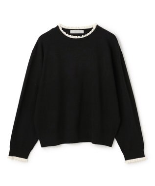  フリルトリミング ニット