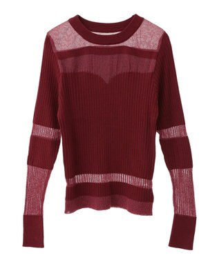 CRAFT STANDARD BOUTIQUE シアーニット長袖プルオーバー Bordeaux