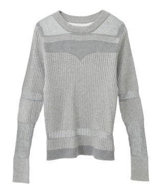 CRAFT STANDARD BOUTIQUE シアーニット長袖プルオーバー Gray