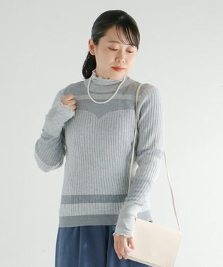 CRAFT STANDARD BOUTIQUE シアーニット長袖プルオーバー Gray