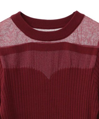 CRAFT STANDARD BOUTIQUE シアーニット長袖プルオーバー Bordeaux
