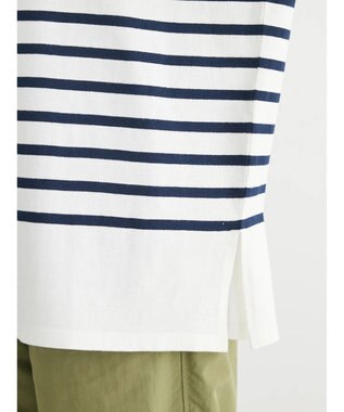 Green Parks パネルボーダーチュニック Navy