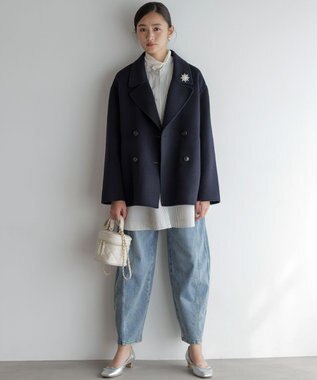 組曲 L 【加藤ローサさん着用】ライトデニムカーブパンツ ブルー系