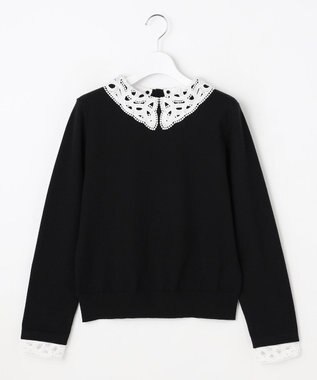 ANY SIS S レース襟 ニット ブラック