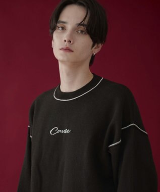 WEGO アウトリンキングニットプルオーバー ブラック