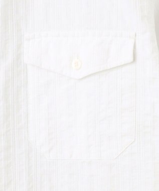 JOSEPH ABBOUD 【キングサイズ・オーガニックコットン使用】オーガニックコードストライプ ホワイトシャツ ホワイト系