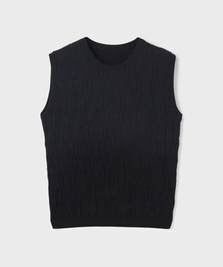 GRACE CONTINENTAL モノグラムニットトップ ブラック