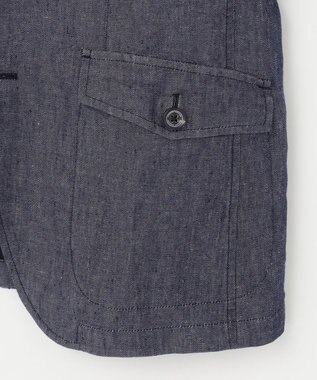 JOSEPH ABBOUD 【JAPANファブリック/セットアップ/清涼】LINEN DENIM ジャケット ネイビー系
