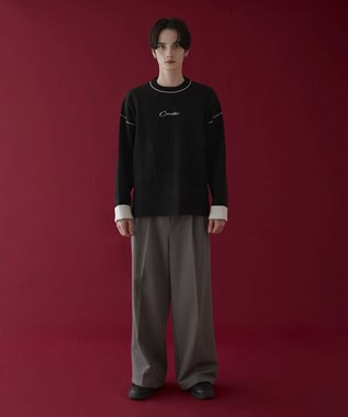 WEGO アウトリンキングニットプルオーバー ブラック