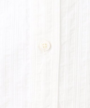 JOSEPH ABBOUD 【キングサイズ・オーガニックコットン使用】オーガニックコードストライプ ホワイトシャツ ホワイト系