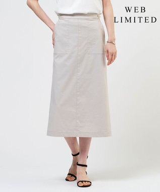 J.PRESS LADIES 【人気素材】セルロースリネンストレッチ ナロー スカート
