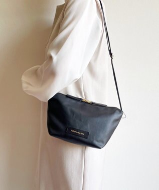 Hekhèr Le Style de Vie 新型追加【日本製 / 汚れにくい】PUコートコットンキャンバス×牛革付属 ショルダーバッグ ブラック