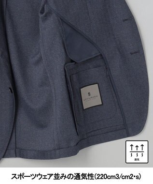GOTAIRIKU セットアップ対応【カイテキ７機能】ドライジャージー ジャケット_ヘリンボーン柄(26年モデル) ネイビー×ヘリンボーン柄