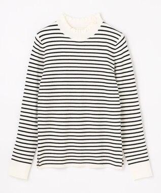 ANY L 【6色展開】フリルネックニット [WEB限定]ボーダー