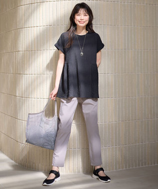 ANY L フクレジャージチュニック ブラック