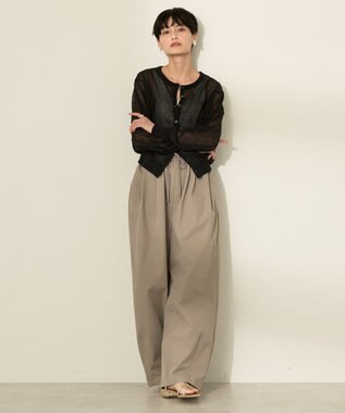 AMERICAN HOLIC シアークルーネックニットカーディガン Black