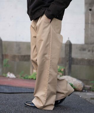 WEGO 別注RED　KAPタックワイドチノパンツ ベージュ