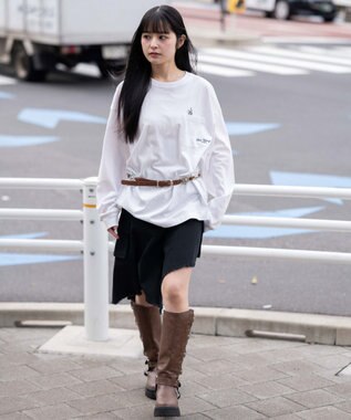 WEGO 【ユニセックス着用ITEM】ポケット刺繍BIG　T（長袖） ホワイト