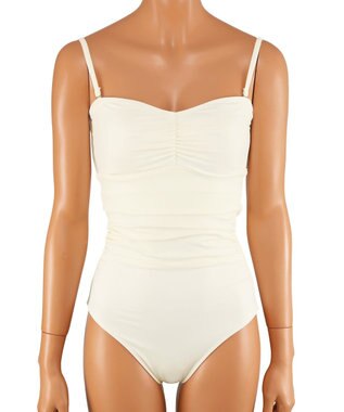 San-ai Resort（三愛水着楽園） パフスリーブトップス付き3点セット水着　9M　【San-ai Resort（サンアイリゾート）】 ホワイト