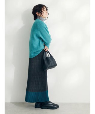 CRAFT STANDARD BOUTIQUE 配色チェックプリーツスカート Check Black