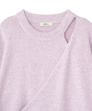 earth music&ecology サイドリボンカシュクールニット Lilac